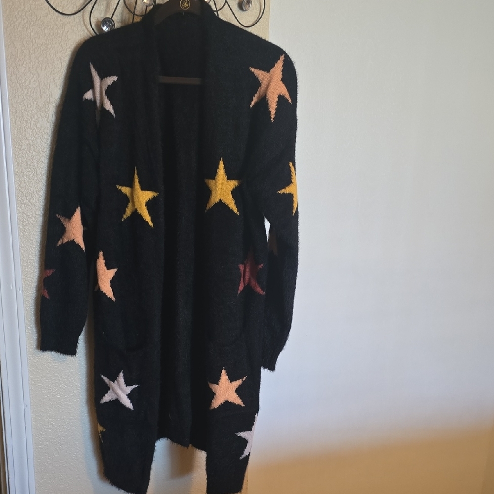 DAVI & DANI Black Textured Cardigan